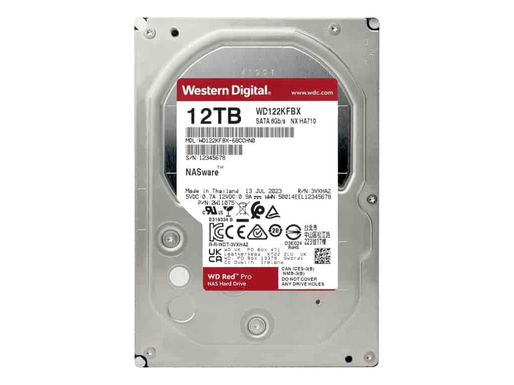 WD RED PRO NAS HDD 12TB, 3.5&#34, 7200 rpm, 512MB cache, up to 267MB/s transfer rate