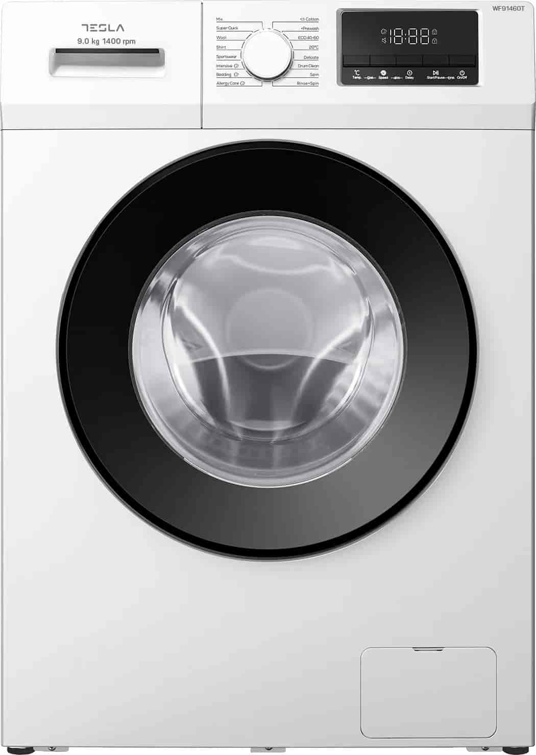Tesla WF91460T veš mašina, kapacitet: 9kg, 1400 ob/min, inverter motor, LED displej, dubina 56 cm