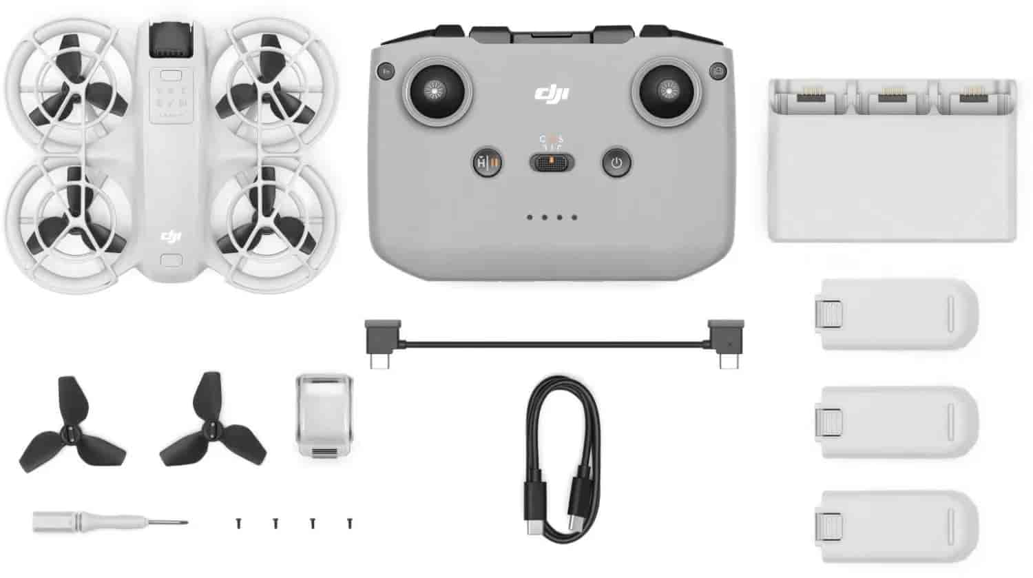 DJI NEO Fly More Combo, 4K Ultra-Stabilized Video, 12MP, AI Subject Tracking,18 min flight time,135g