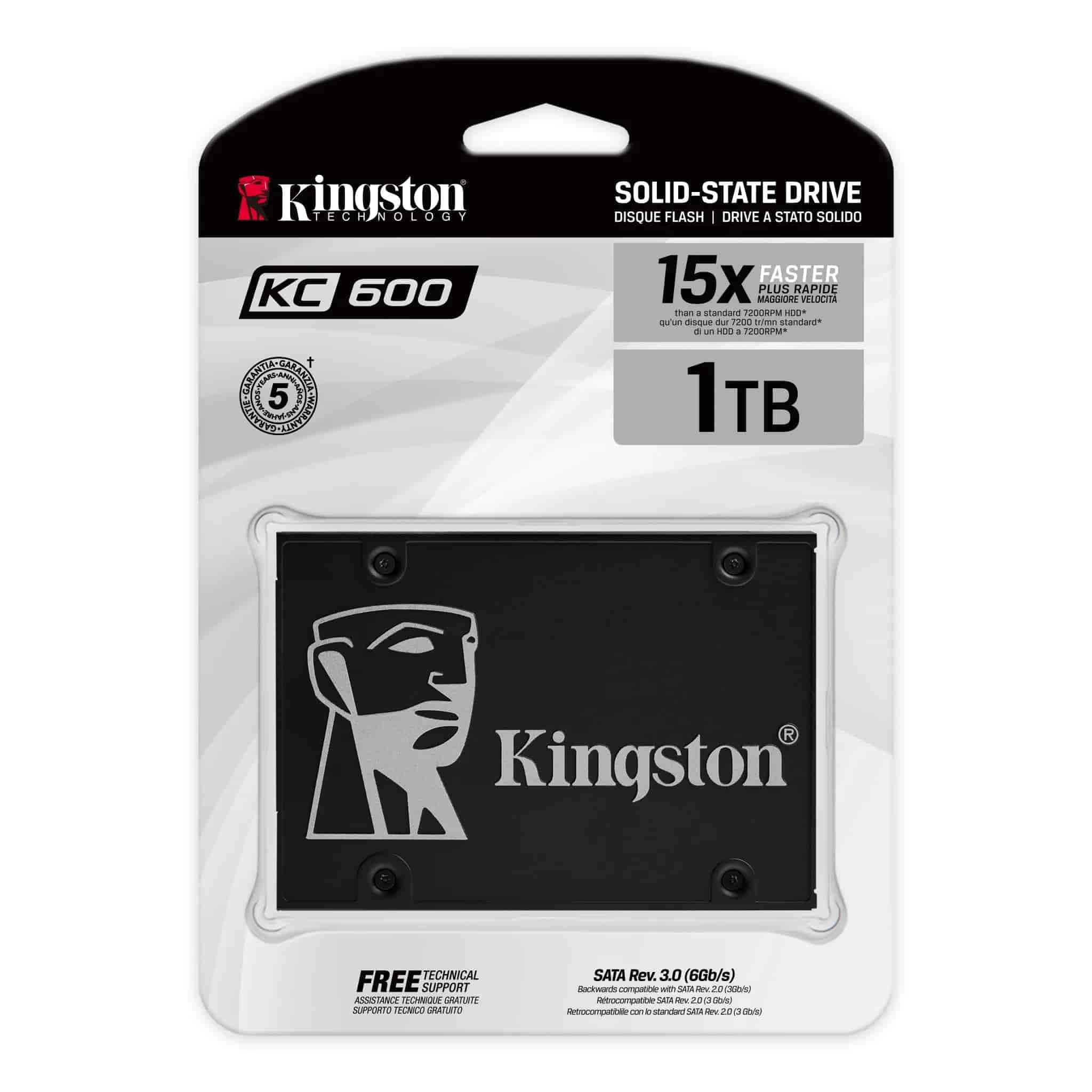 KINGSTON KC600 SSD 1TB, SATA III, 2.5", 3D TLC NAND, XTS-AES 256-bit encryption, R/W: 550/520MB/s