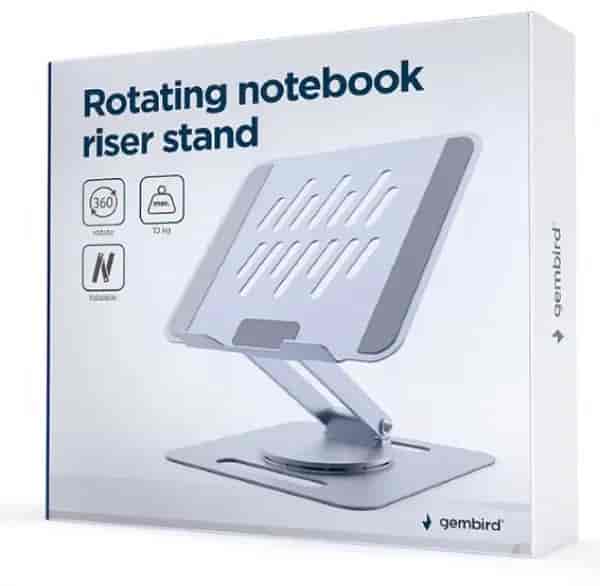 Rotating notebook riser stand, spacegrey, Gembird NBS-DR1-01