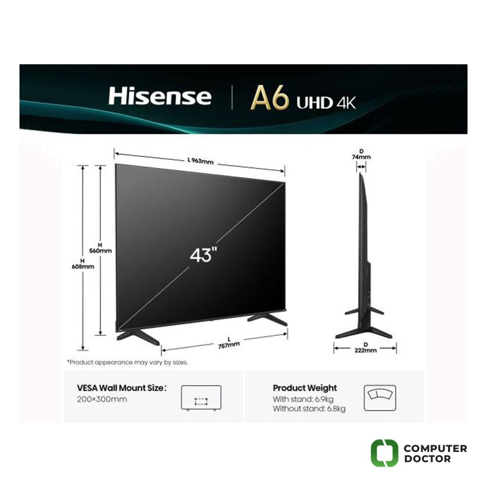 43 inča 43A6Q 4K UHD Smart TV