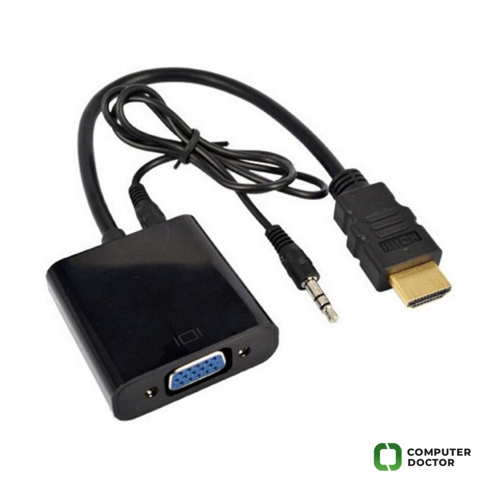 Adapter HDMI (M) - VGA D-sub (F) + Audio kabl 3.5mm (M/M) crni