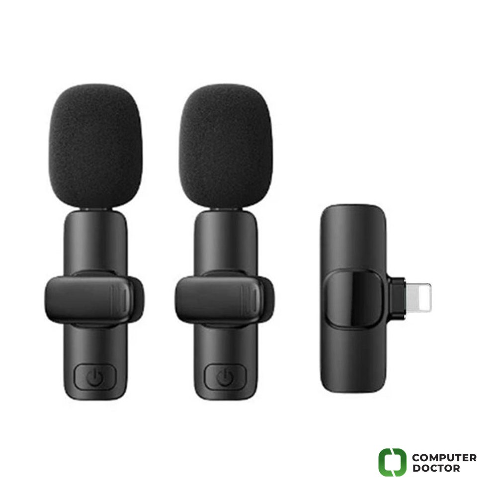 K10 Bežični mikrofon 2u1 lightning port crni