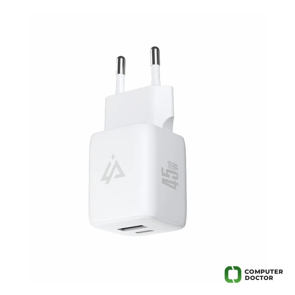 iPEAX Adapter GaN 45W (USB-C + USB-A) White