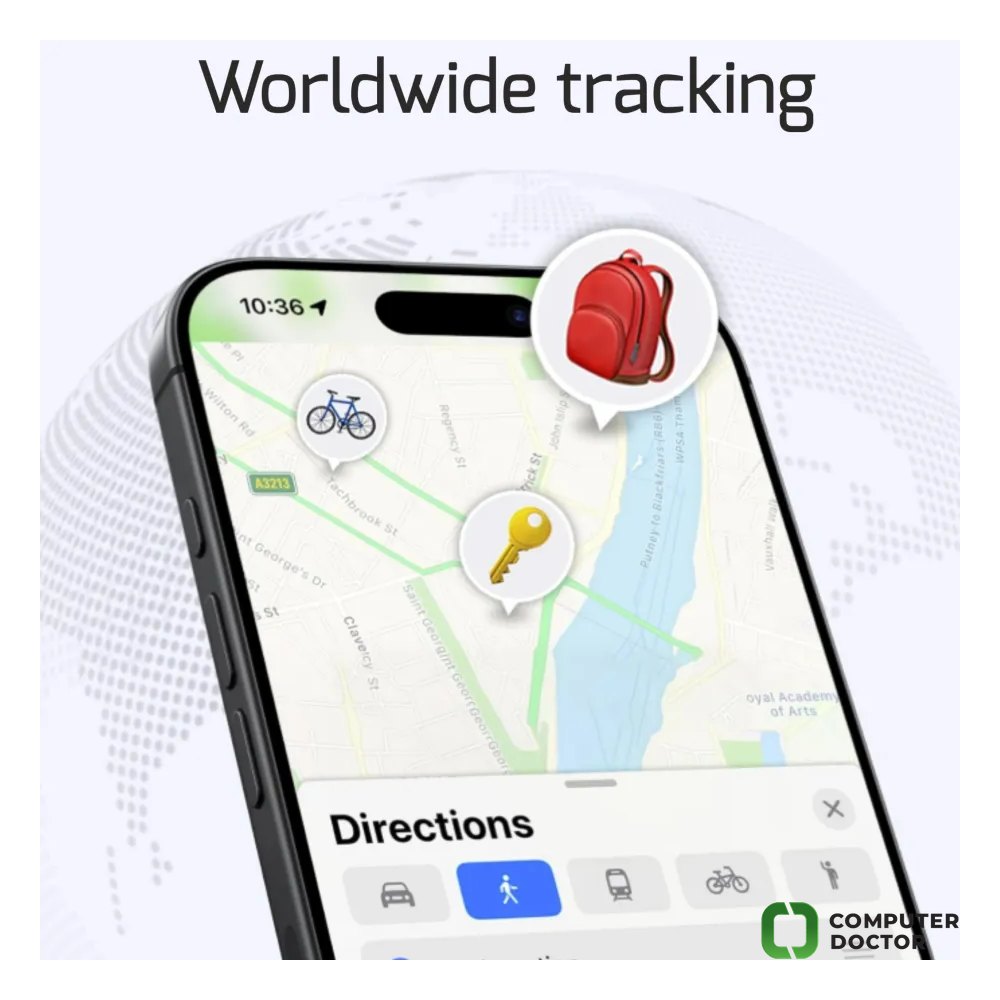 Swissten Find Tag Smart Locator With Apple Find My Function - Black