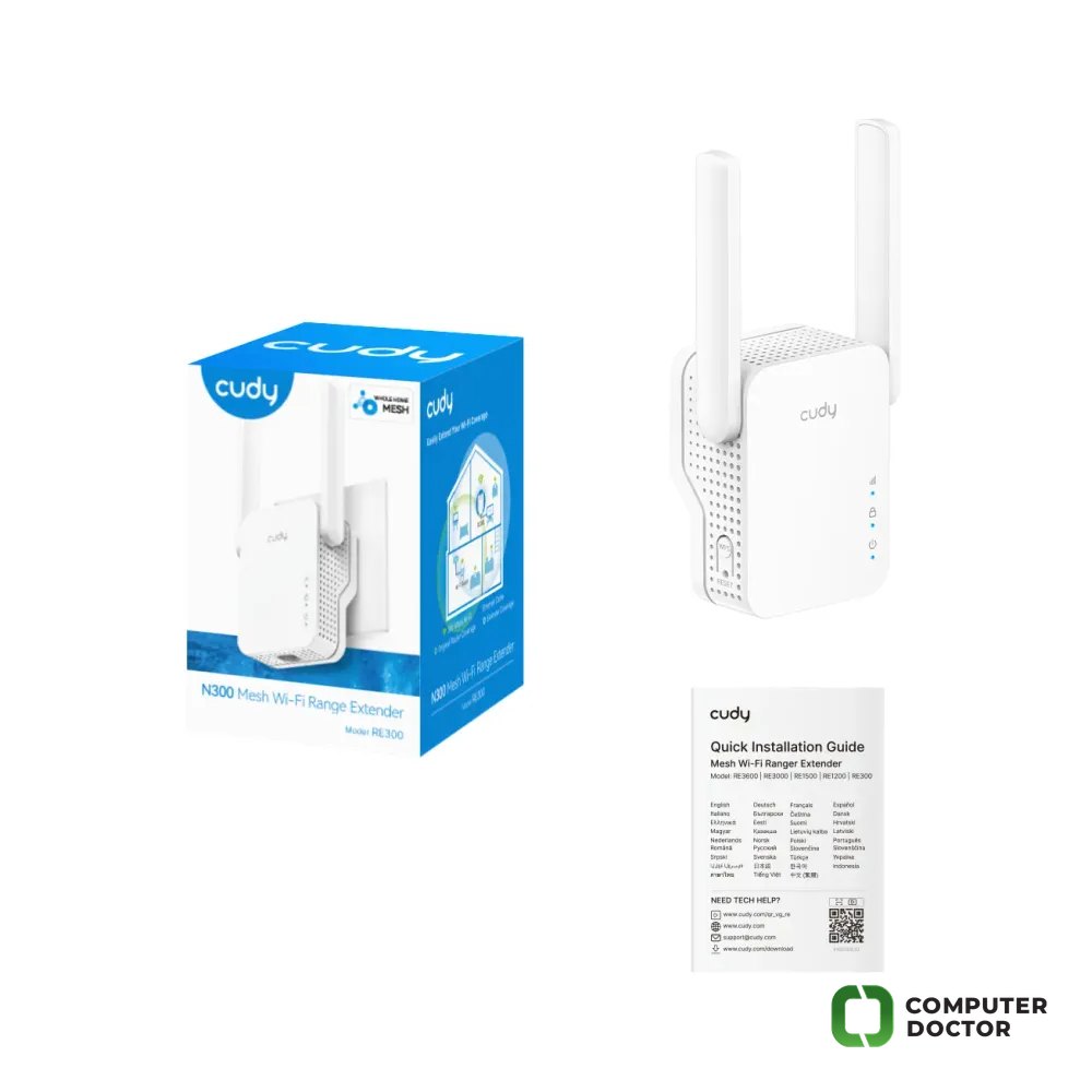 CUDY Range Extender RE300 N300 Mesh Wi-Fi