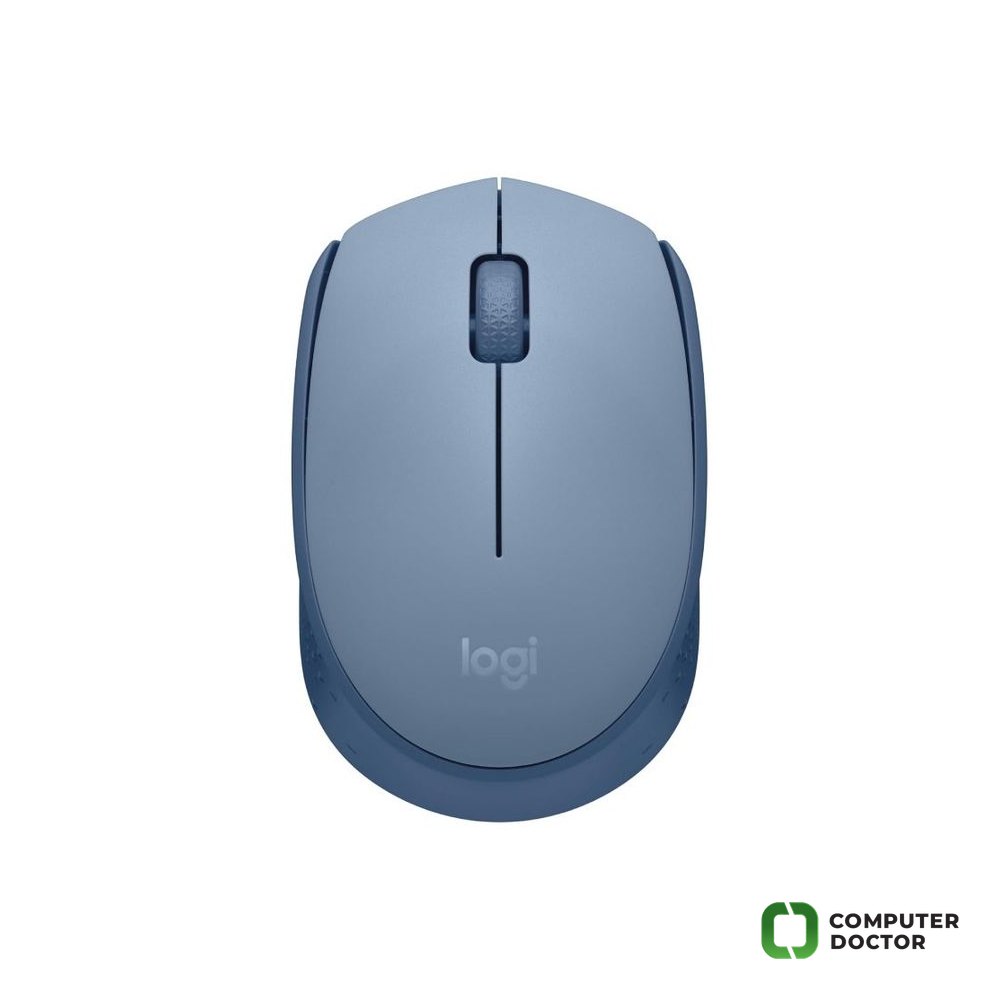 LOGITECH M171 Portable Wireless Mouse, 2.4 Ghz, 1000 dpi, 1 x AA Battery, 10 m, Blue/Grey