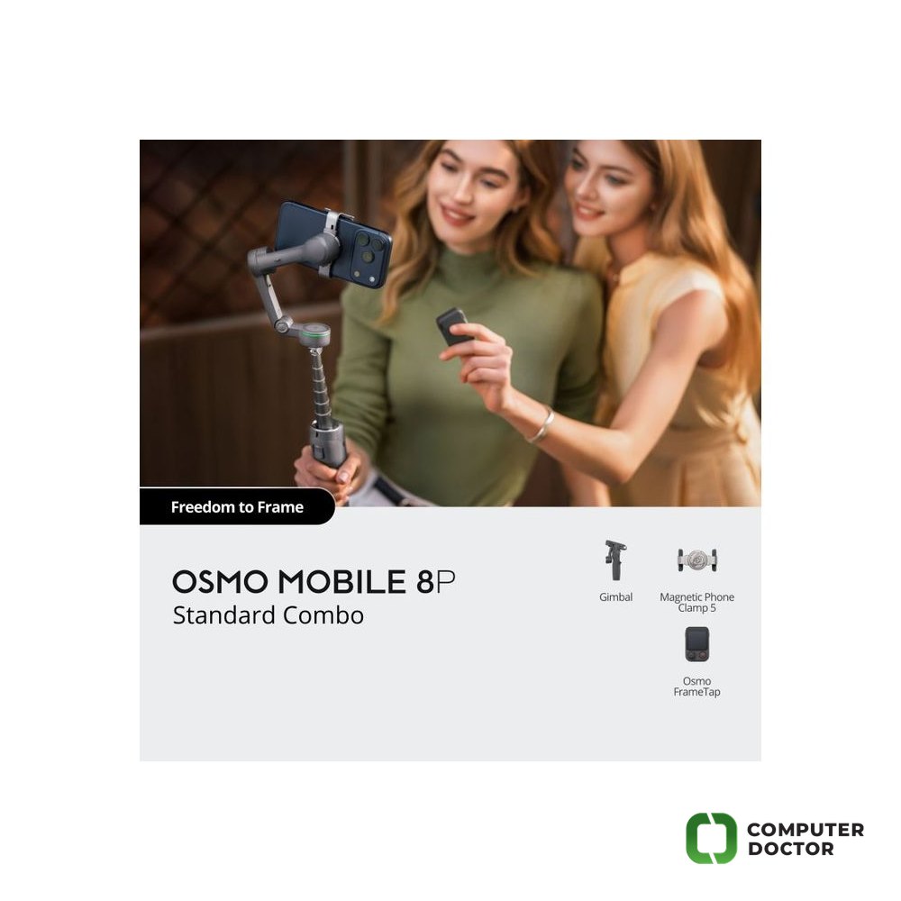 DJI Osmo Mobile 8P Standard Combo, Pro Framing and Tracking Phone Gimbal