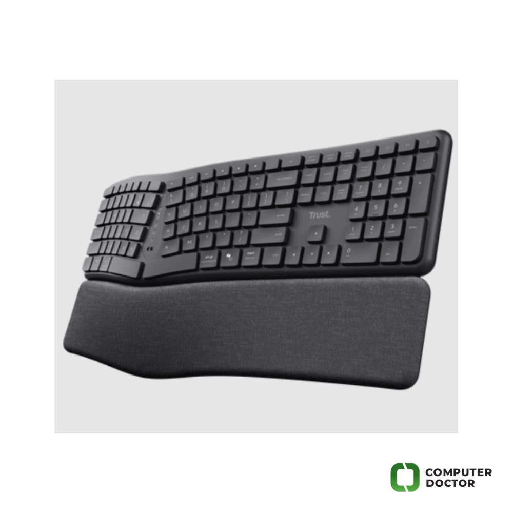 TRUST Keyra Ergonomic multidevice wireless keyboard US