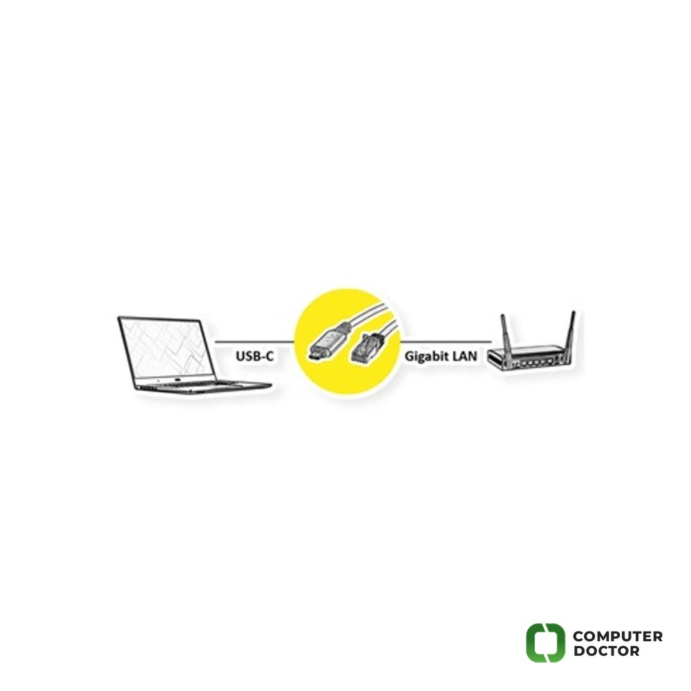 VALUE USB Type C to Gigabit Ethernet Cable konverter, crni, 1 m