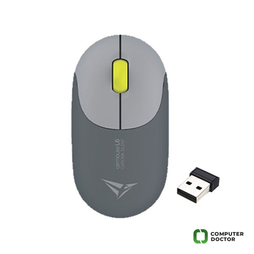 Airmouse L6 CHROMA Silent Sprint, WIRELESS opticki mis, rezolucija: 1600 CPI, NANO receiver, Wireless udaljenost do 10m, punjiva baterija 480 mAh, Boja: Siva