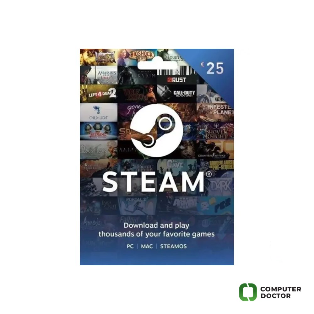 Steam Gift Card 25 EUR - Steam Key - Europe