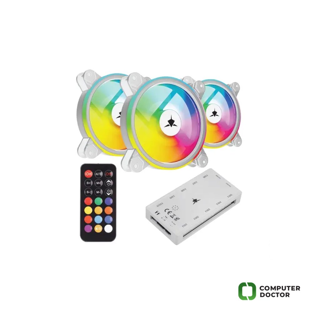 White Shark FAN GCF-S028-005 NEBULA-2 BIJELI ARGB KIT