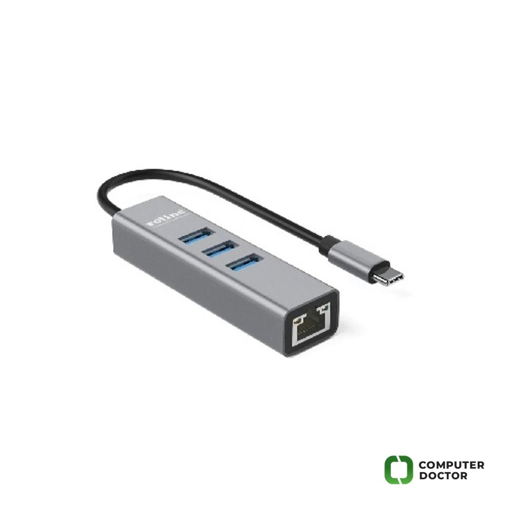 ROLINE USB Type C to Gigabit Ethernet konverter + Hub 3 x USB 3.0