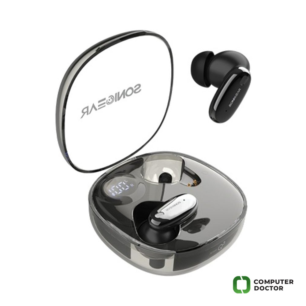 EarPump Jewel Q3 BLACK ANC + ENC | BT 5.4 | Velič. zvučnika: 2 x 10mm | Vrijeme punjenja: 1,5 sati za slušalice, 1,5-2 sati za kutiju | Vrijeme reprodukcije: Do 16 sati pri 50% glasnoće | Vrijeme reprodukcije s ANC: Do 3,5 sati pri 50% glasnoće