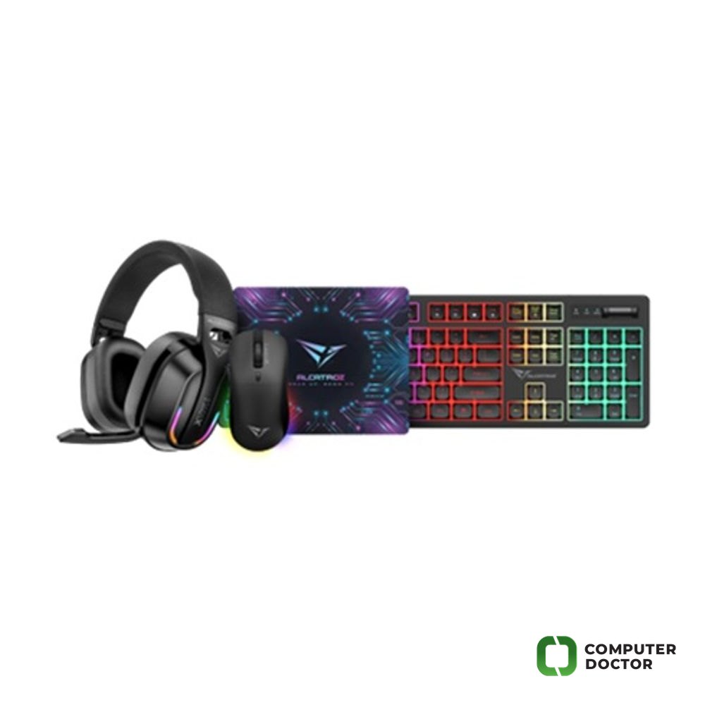 X-CRAFT NEXUS Black PUNJIVI BEŽIČNI 4-U-1 PAKET GAMING PACK, 104-tipki puna veličina, 2,4G bežična,pozadinsko osvjetljenja.2,4G bežični punjivi 6D optički gamerski miš Bluetooth 5.3 punjiva slušalica 40 mm zvuč.,sklopivi mikrofon MOUSEPAD