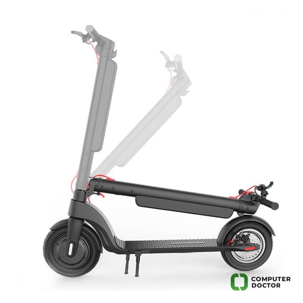 X8 el. skuter, domet do 45km!!! km, motor 350W, do 25 km/h, 10" gume, IP54, izmjenjiva baterija, displej s brzinomjerom, 3 brzine, povecan klirens, 3 kocnice, bat 10Ah, nosivost 120kg, POKLON: Zastitna KACIGA