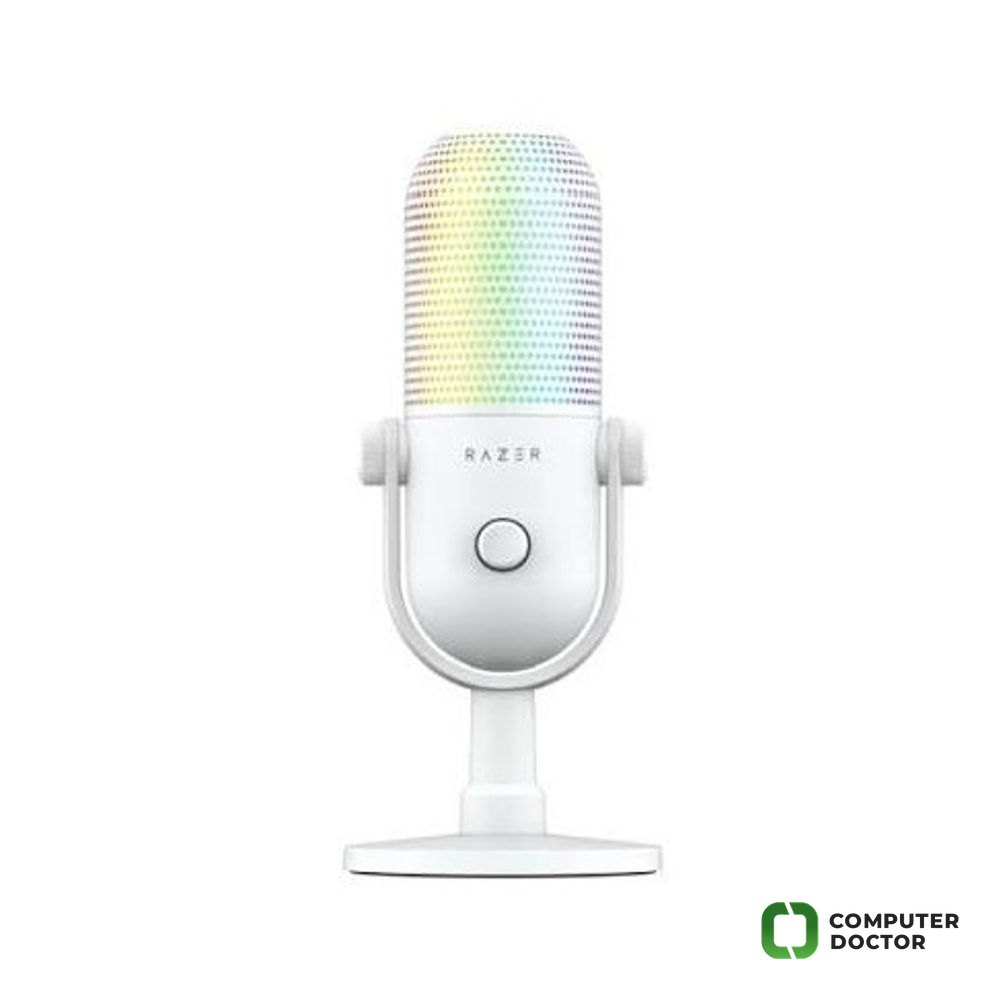 Seiren V3 Chroma - RGB USB gejmerski mikrofon, stream-reactive RGB osvjetljenje, 16 mm Condenser Capsule, Max SPL 110 dB, USB-C, Bijeli