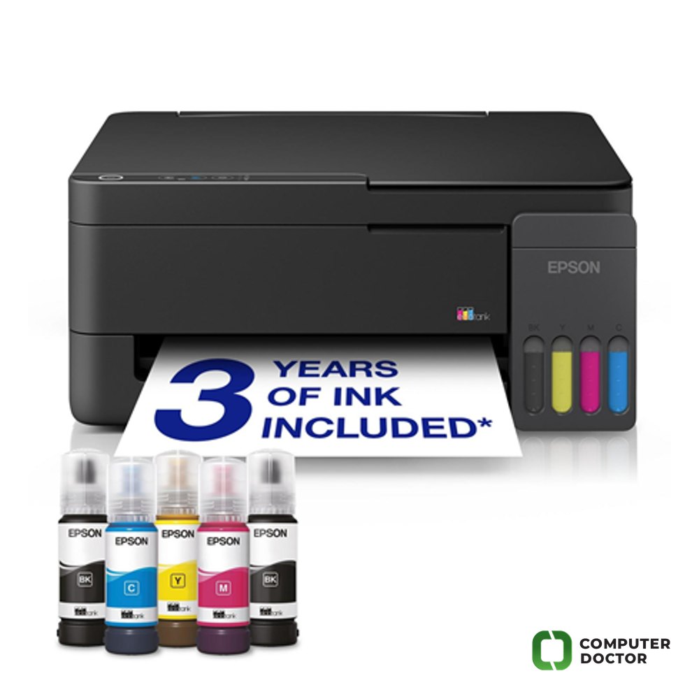 EcoTank L3310 Color AiO A4, (nasljednik modela L3230), Ultra-low-cost printing, Print 33/15 ppm 5760 x1440dpi, Copy, Scan (600x1200dpi),Borderless print,USB, Smart Panel, (4 x 65ml: u pakovanju dolazi 2x Black 103 and 1x Cyan 103, Magenta 103, Yellow 103)