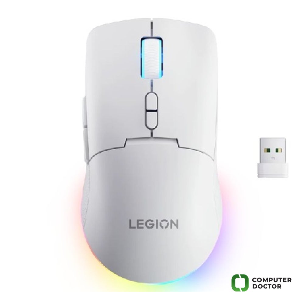 Legion M220 Wireless-BT RGB Gejmerski mis, Rezolucija: 5000 DPI, Tri-Mode rada 2.4GHz-Bluetooth-Wired, 5-level DPI, 2-zone RGB, broj tastera: 7, Punjiva baterija, Life 100h, Glacier White