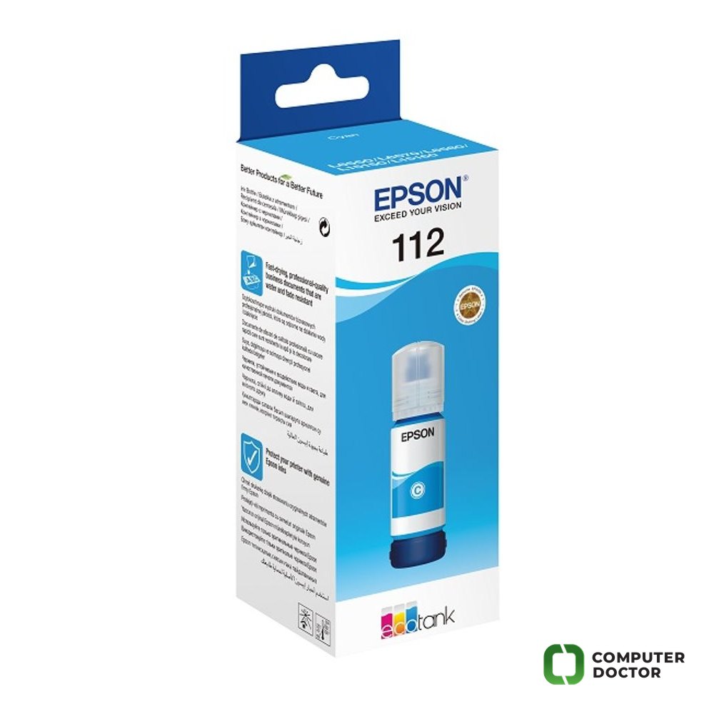 Epson EcoTank Ink Bottle Br.T112, Cyan, (70ml), 6000 str.- za EcoTank L15150, L15160, L6550, L6570, L6580, L11160