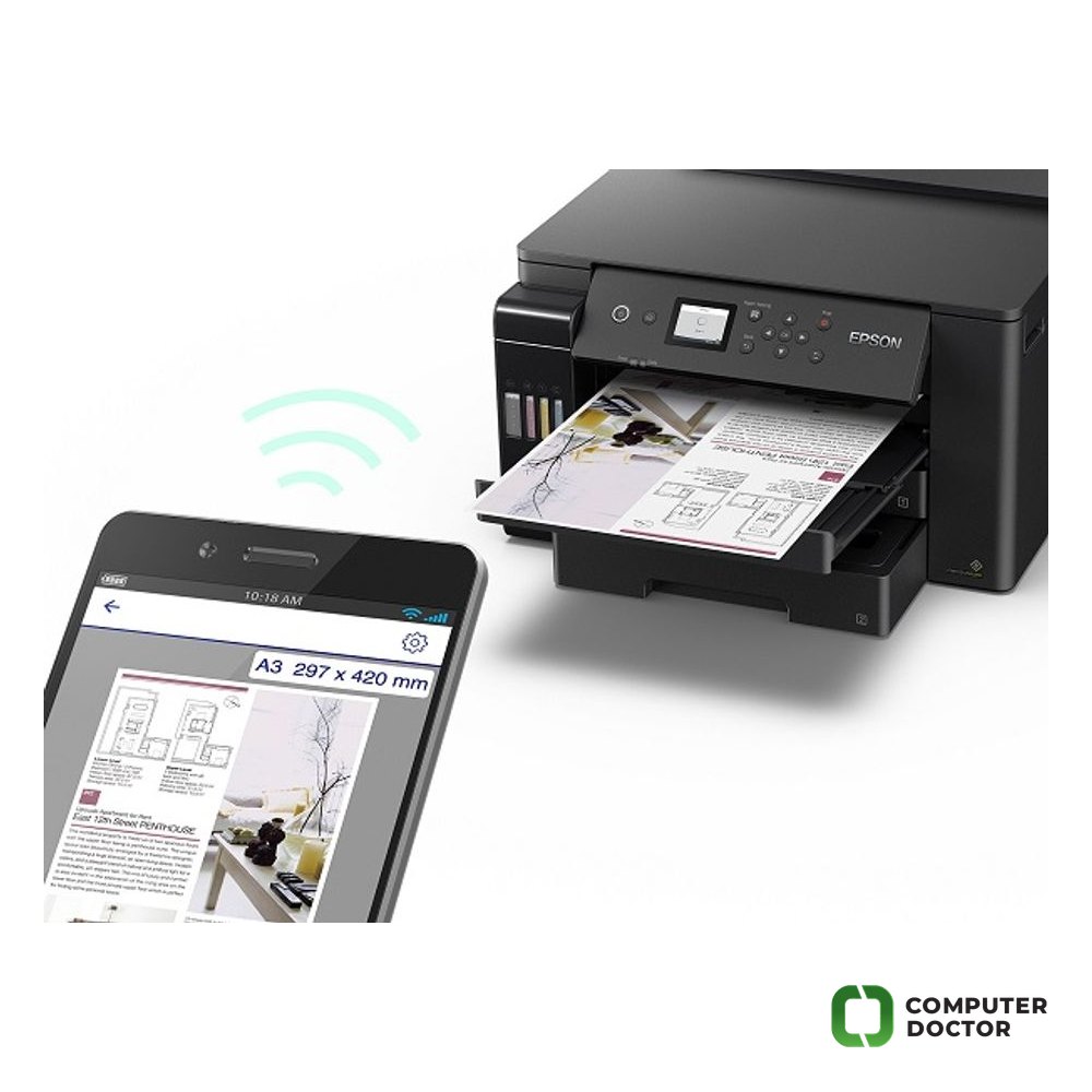 EcoTank L11160 Color A3+, NEW Fast Business Ultra-low-cost printing, Print 32/32 ppm 4800x1200dpi, Duplex, LCD, 550 Sheet (2x250 front tray+50 rear feed),Wi-Fi+Ethernet+USB (dolazi sa 1x sets of ink pigments Black 112,Cyan 112,Magenta 112,Yellow 112)
