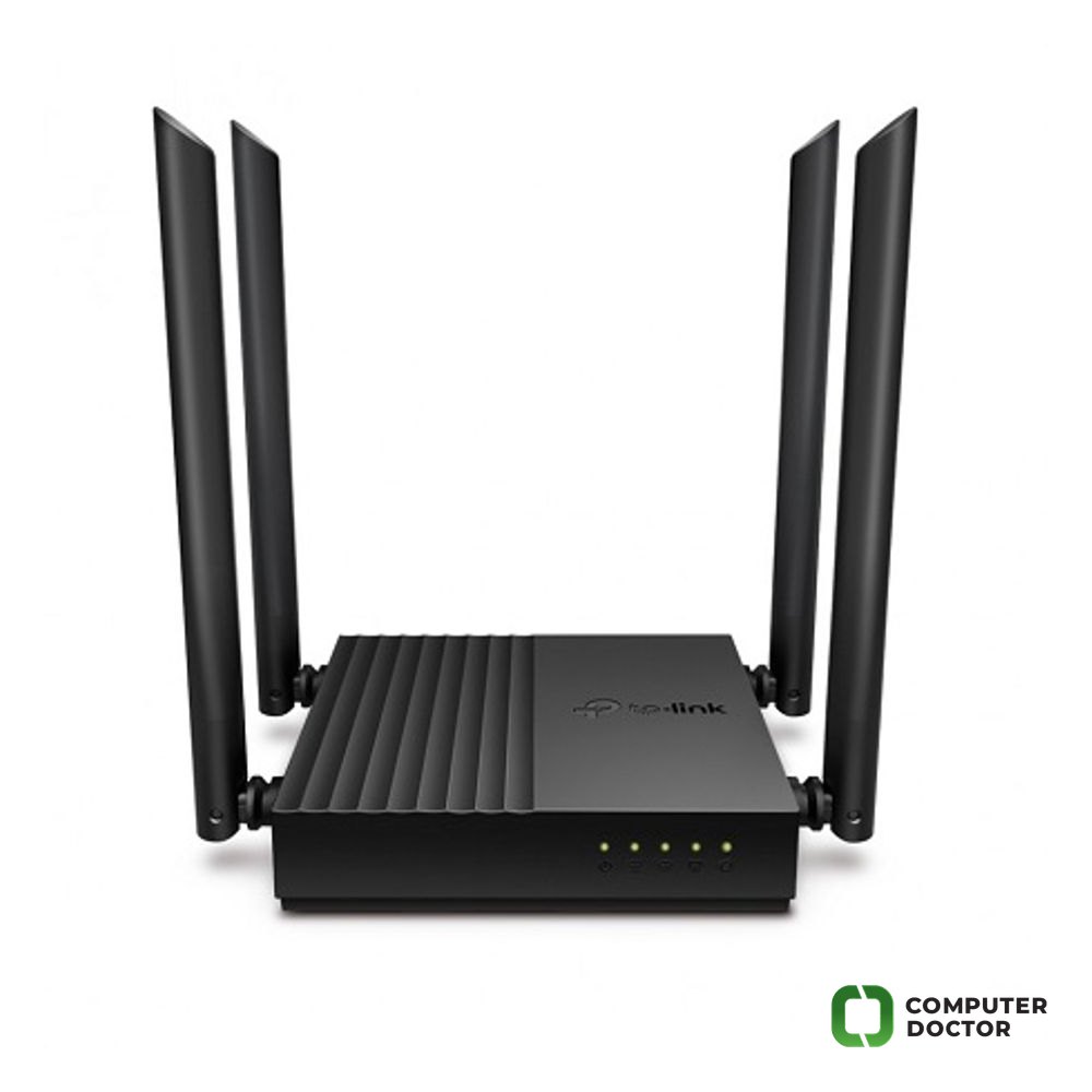 Archer C64 AC1200 bežični dual band 1200Mb/s ruter 802.11ac Wave2 WiFi (867Mb/s@ 5GHz & 400Mb/s@ 2.4GHz), MU-MIMO, Gigabit 4 x LAN + 1 x WAN, Beamforming, WPA3, Tether App, 4 eksterne dual band antenе