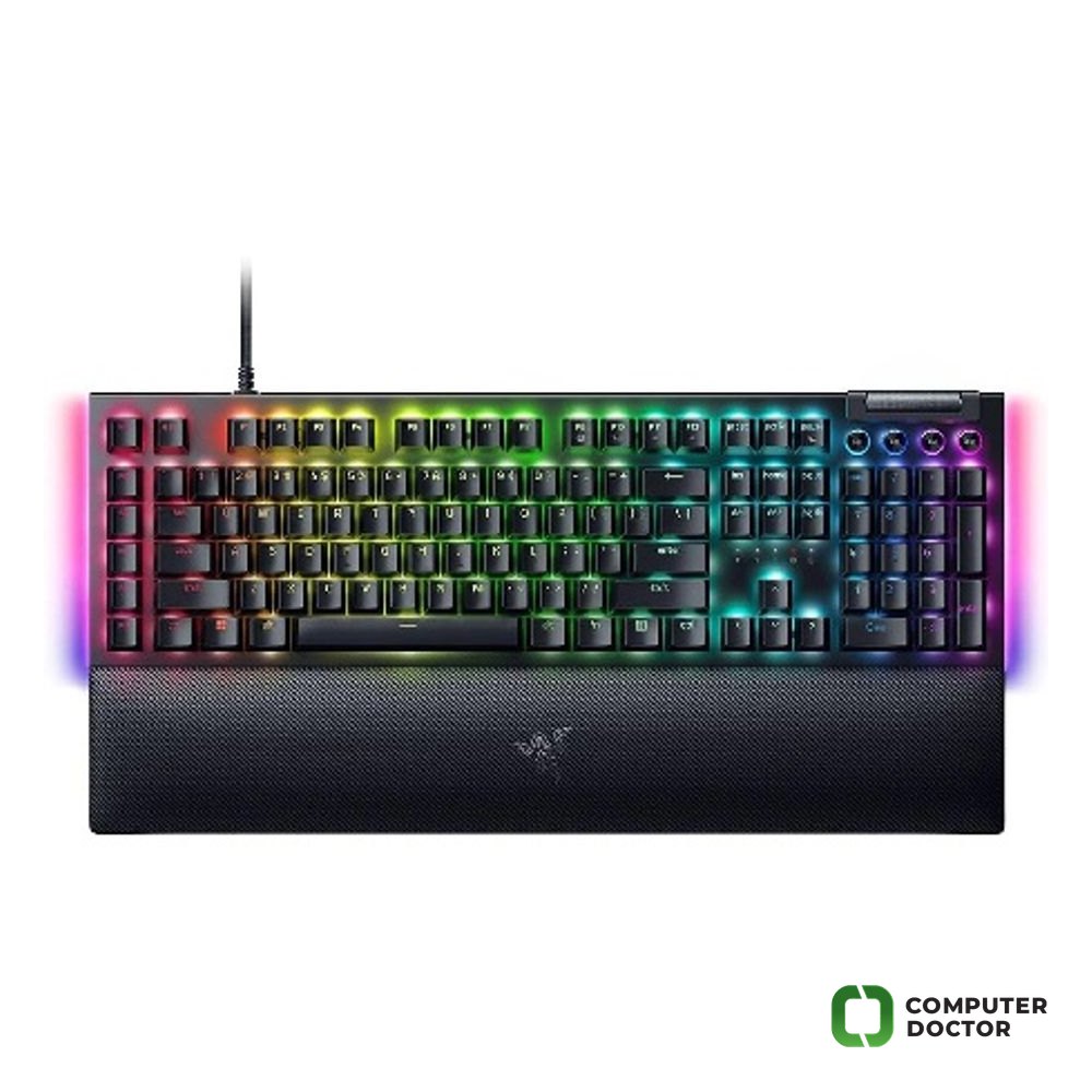 BlackWidow V4 (Green Switch) gejmerska tastatura, Razer™ Green Mechanical Switches (Clicky), Razer Chroma™ RGB, odmaraliste za dlanove ( magnetno ), Crna, US