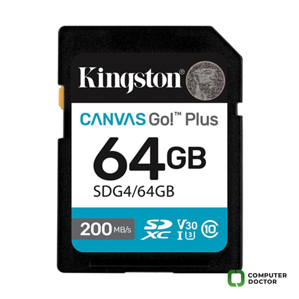 64GB SDXC Canvas Go! SD card, Class 10 UHS-1 U3 V30, up to 200MB/s, for DSLRs, mirrorless cameras and 4K video