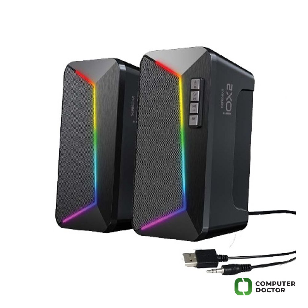 iOX 2, 2.0 USB zvucnici, Snaga: 10W, Bluetooth 5.0, RGB efekti, Boja: Siva