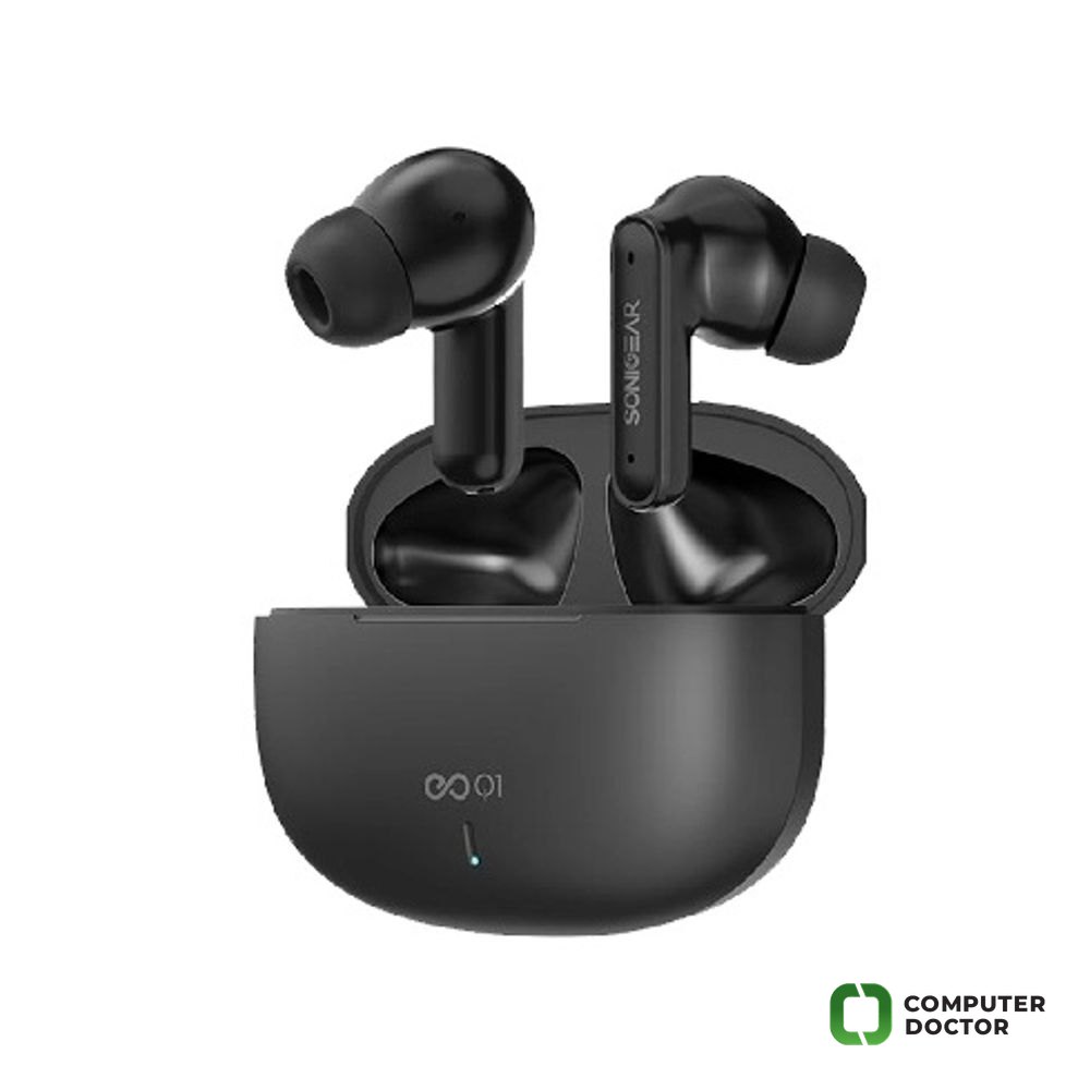 EARPUMP Q1,  In-Ear Bluetooth slusalice sa mikrofonom, aktivna redukcija buke, 60ms latencija, ENC, IPX4 Splash proof, BT 5.4, Crne