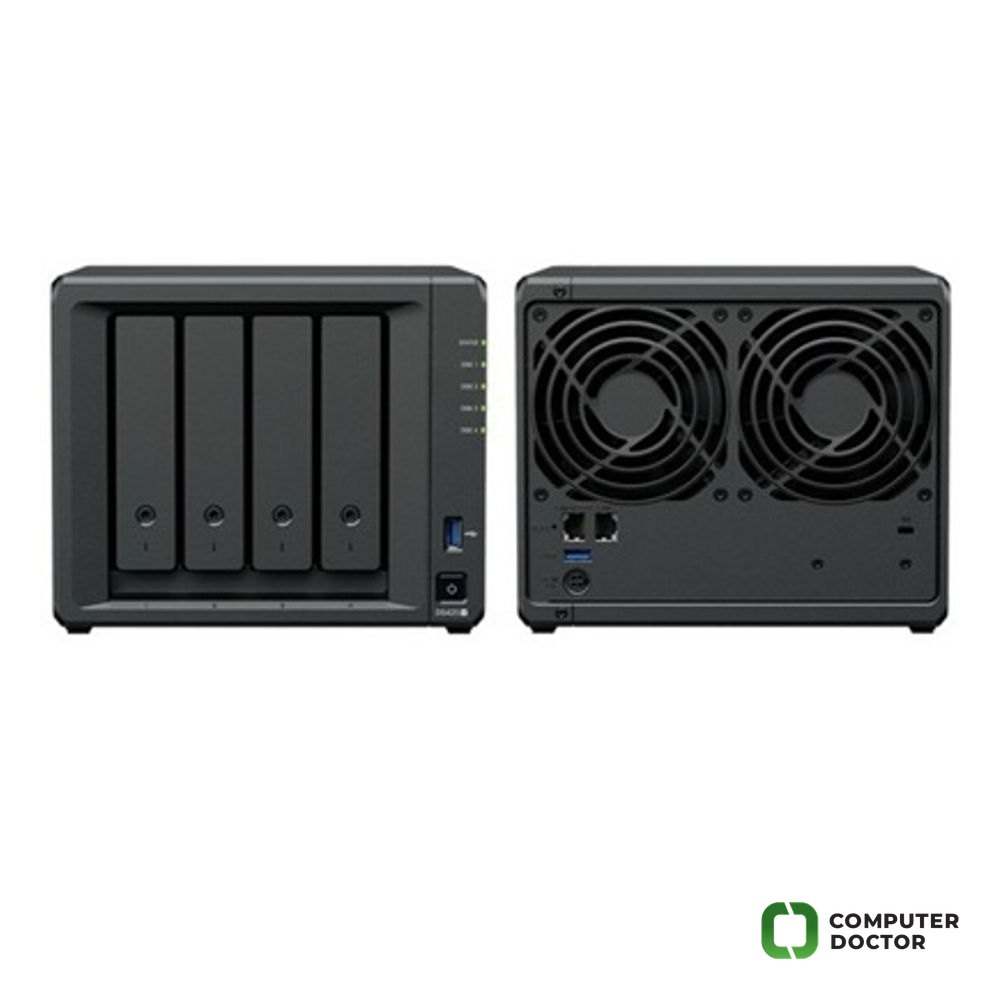 NAS Synology DS425+ 0/4HDD 4-bay (Hot Swappable), CPU Intel Celeron J4125 Quad-core 2,0GHz, 2GB DDR4, 2xM.2 NVMe, 1xRJ45 1GbE Lan port, 1xRJ45 2.5GbE Lan port, 2 x USB 3.2, Black