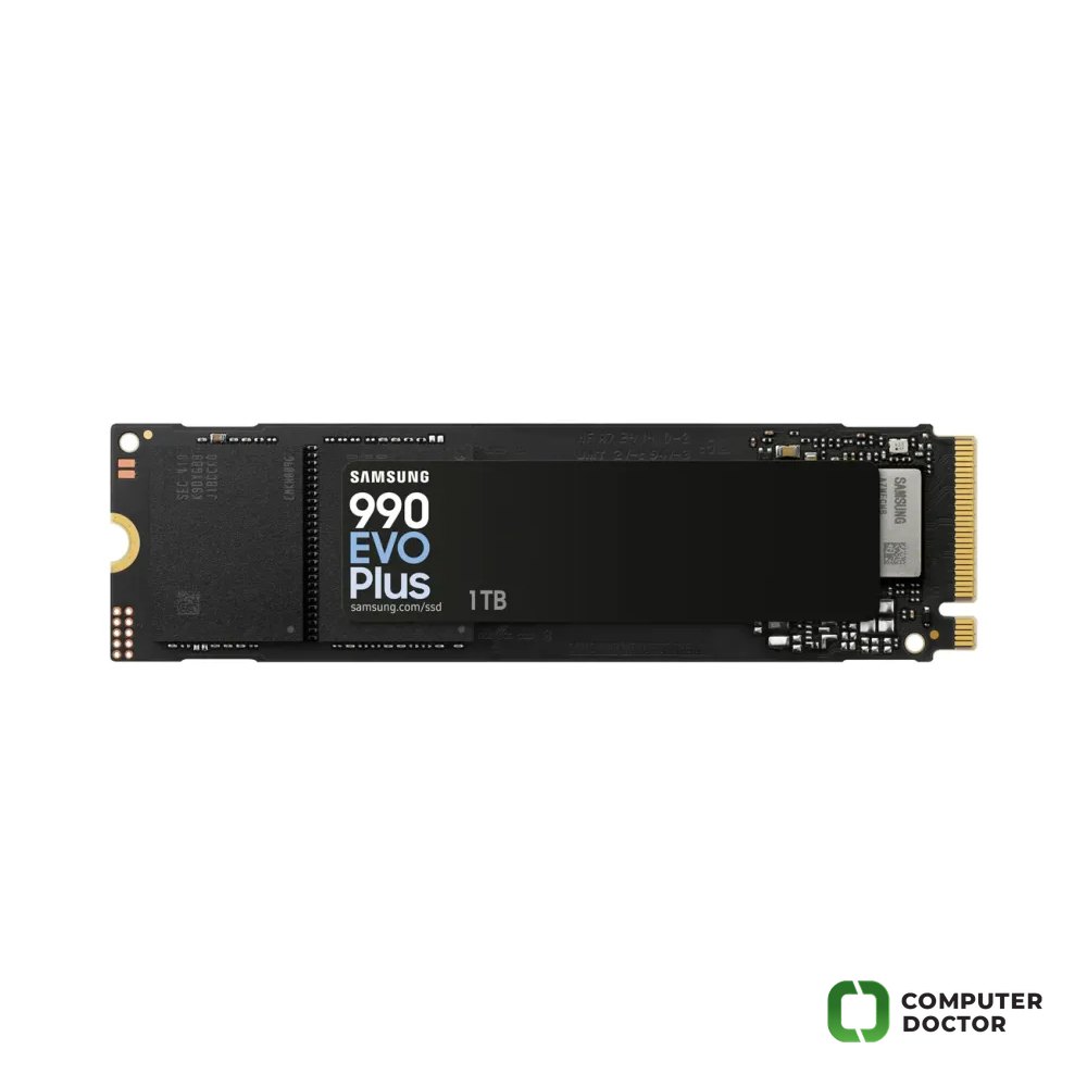 SSD M.2 NVMe 1TB (2280) Samsung 990 EVO Plus, V-NAND TLC, PCIe Gen 4.0 x4 / 5.0 x2, Sequential Read Speed up to 7150 MB/s, Write up to 6300 MB/sec*Performance may vary based on system hardware & configuration