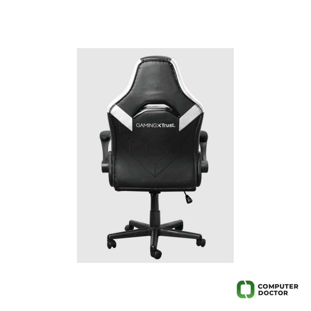 TRUST GXT 703W Riye Comfortable adjustable gaming chair,flip-up armrests, Max weight 140kg,White