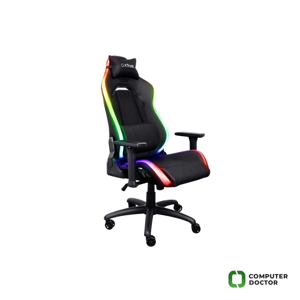 TRUST GXT 719 Ruya RGB Gaming Chair - Black, Max. weight 150 kg, Gas lift class 4