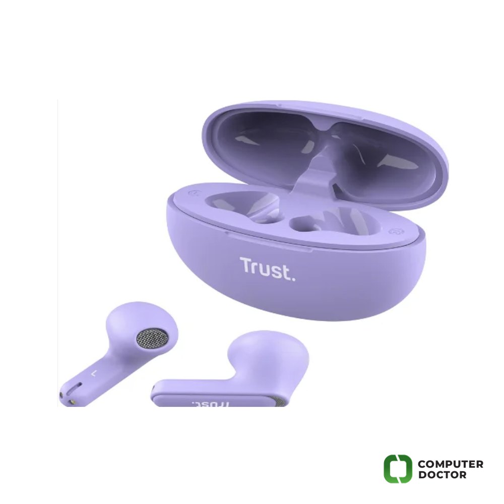 TRUST Yavi Bluetooth ENC Earphones purple,USB-C