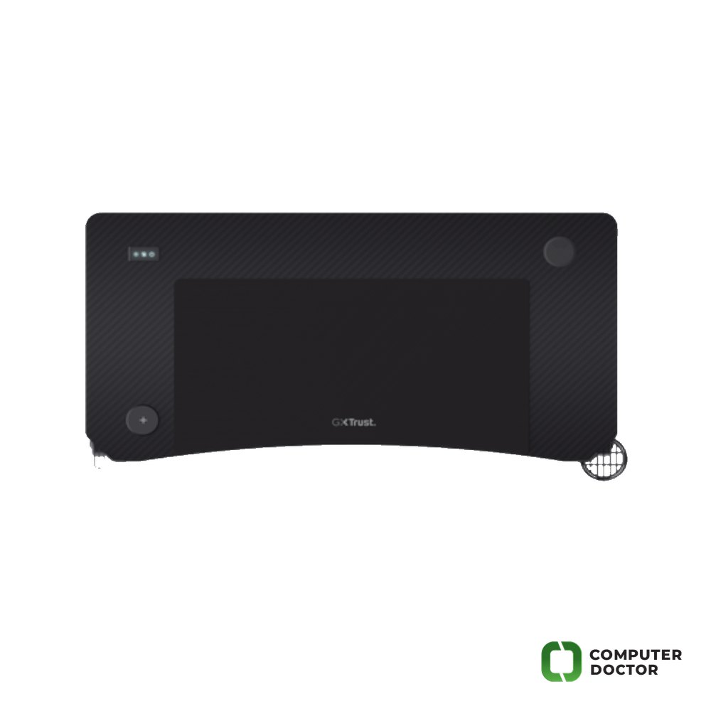 TRUST 710 Luminus Pro RGB Gaming Desk/Black/150kg/740x600x1200mm/Cupholder/Headphone hook/Mousepad