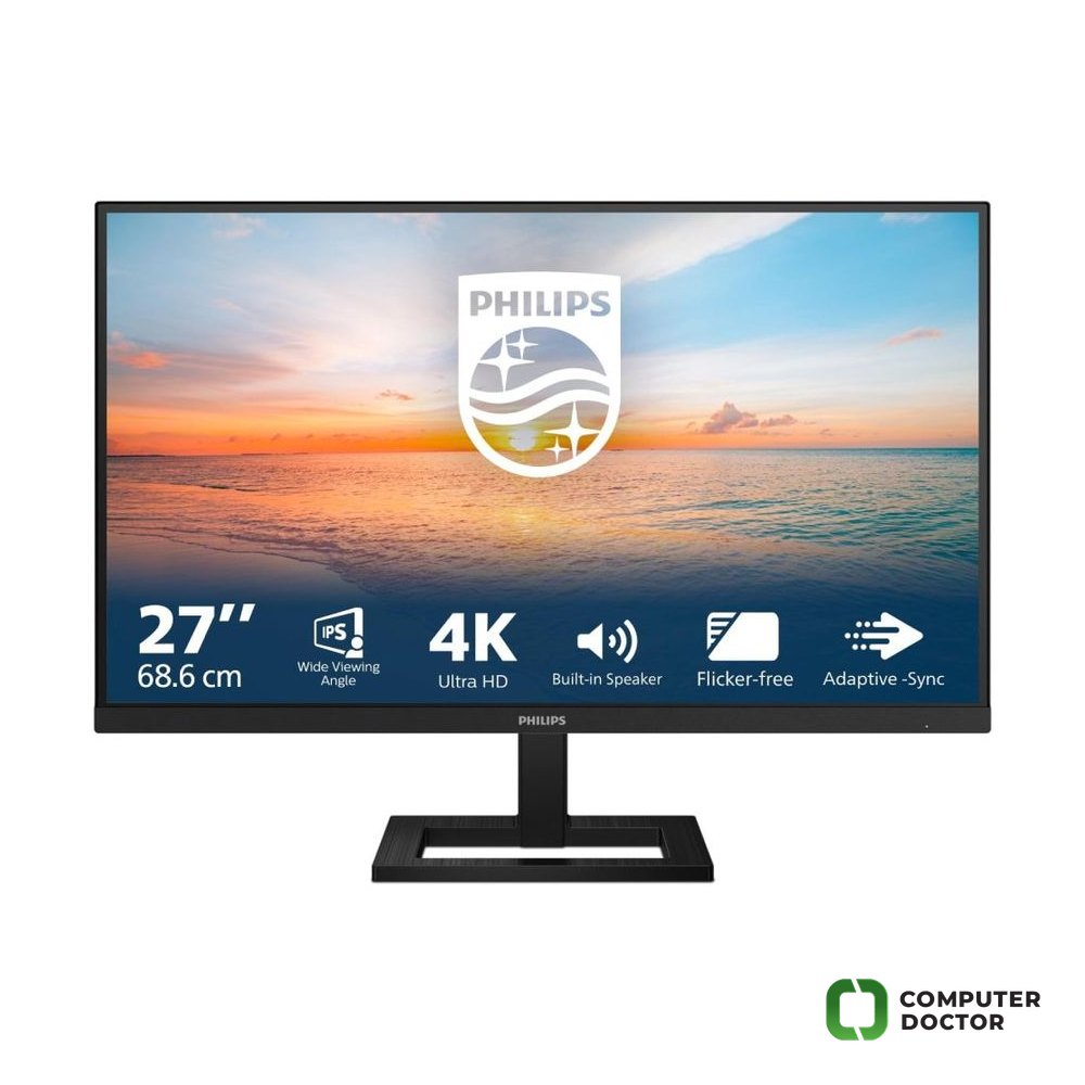 PHILIPS 4K Ultra HD IPS LED Monitor 27" 27E1N1800AE, 3840x2160, 4 ms,1000:1,DP*1/HDMI*2,HAS, 2 W x 2
