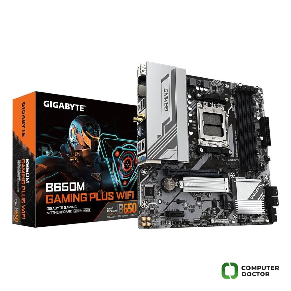 GIGABYTE AMD Ryzen MB B650M GAMING PLUS WIFI,4*DDR5 8000MHz,PCIe 4.0, AM5, WIFI6E, 2.5GbE, DP/HDMI