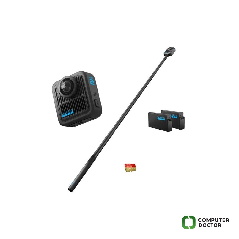 GoPro MAX 2 Accessory Bundle - (1.2m) Extension Pole + Extra Enduro battery + 64GB microSD card