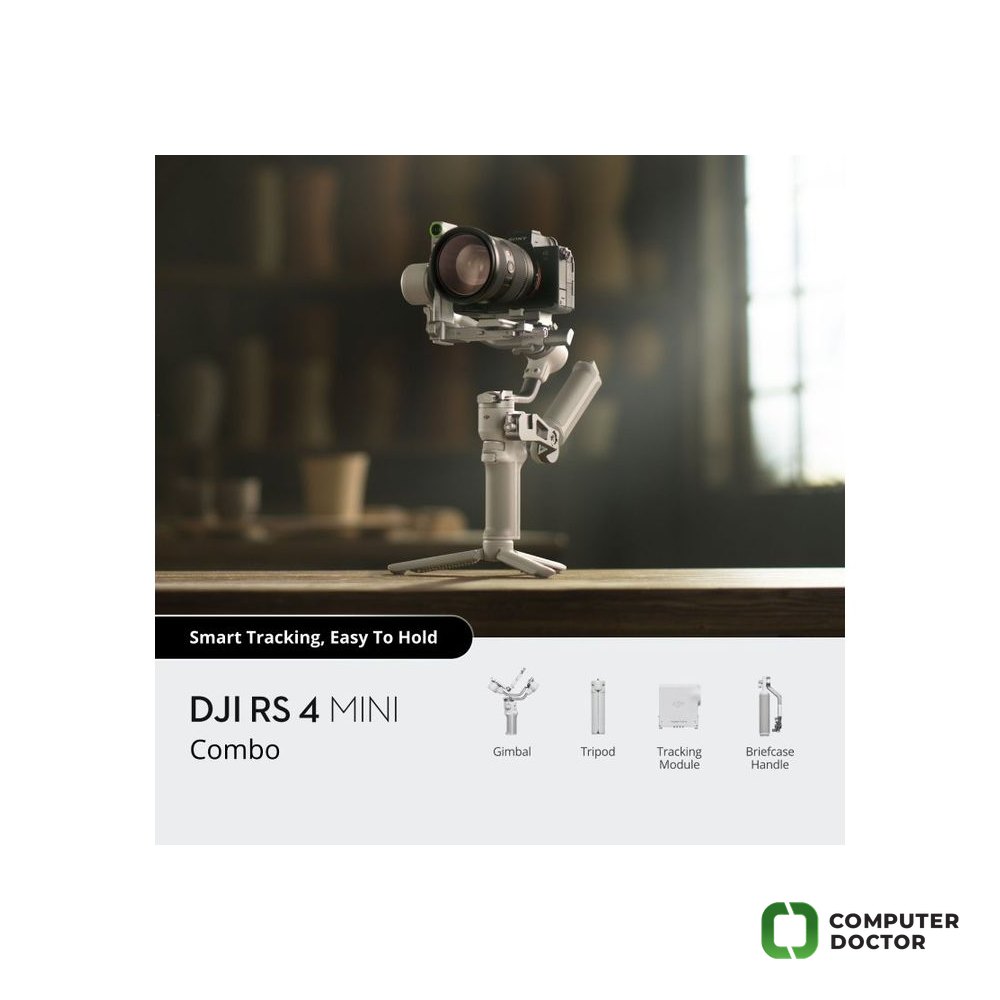 DJI RS 4 Mini Combo Gimbal - Compact & Lightweight, RS Intelligent Tracking Module, Briefcase Handle