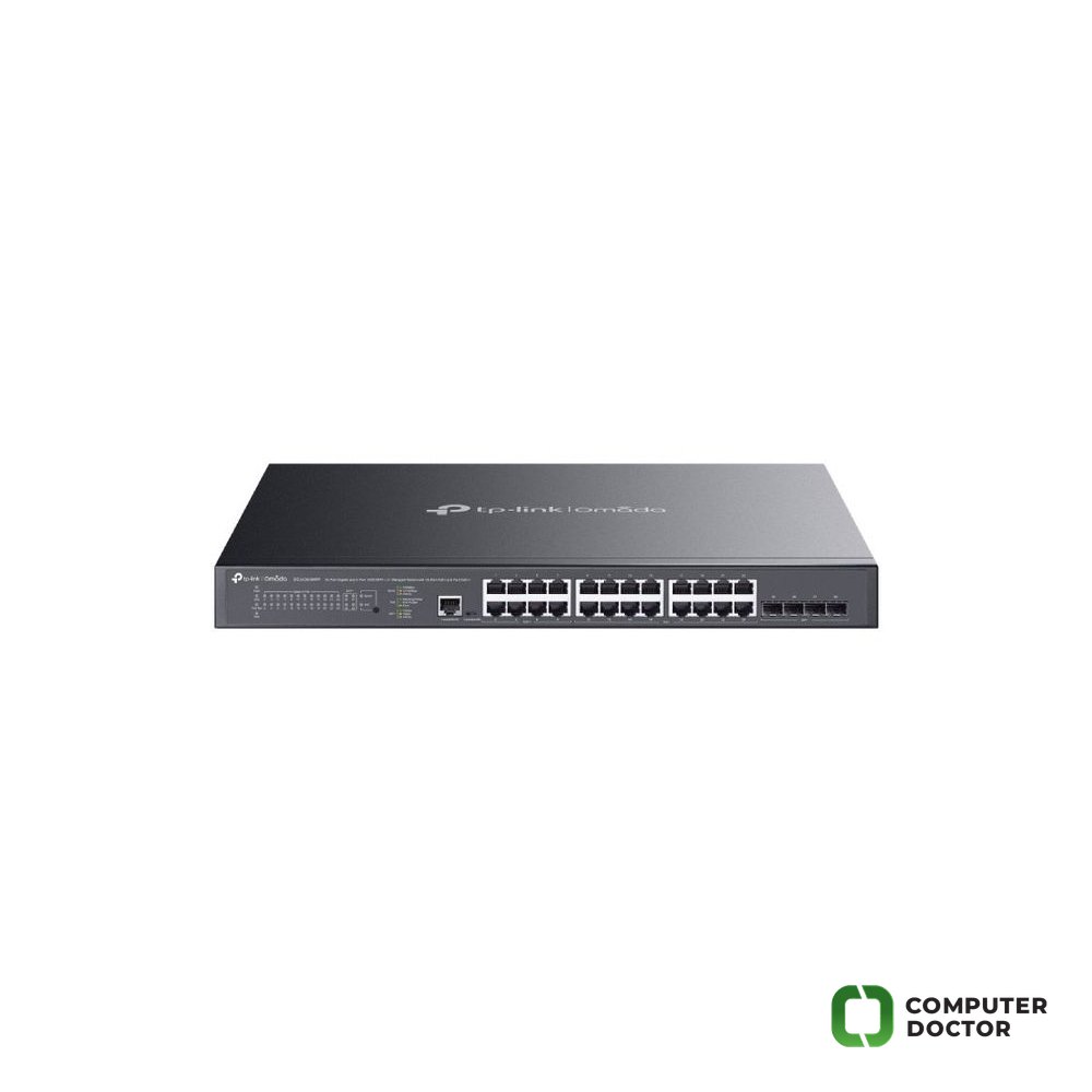 TP-LINK SG3428XMPP Omada 24 & 4-Port 10GE SFP+ L2+ Managed Switch with 16-Port PoE+ & 8-Port PoE++