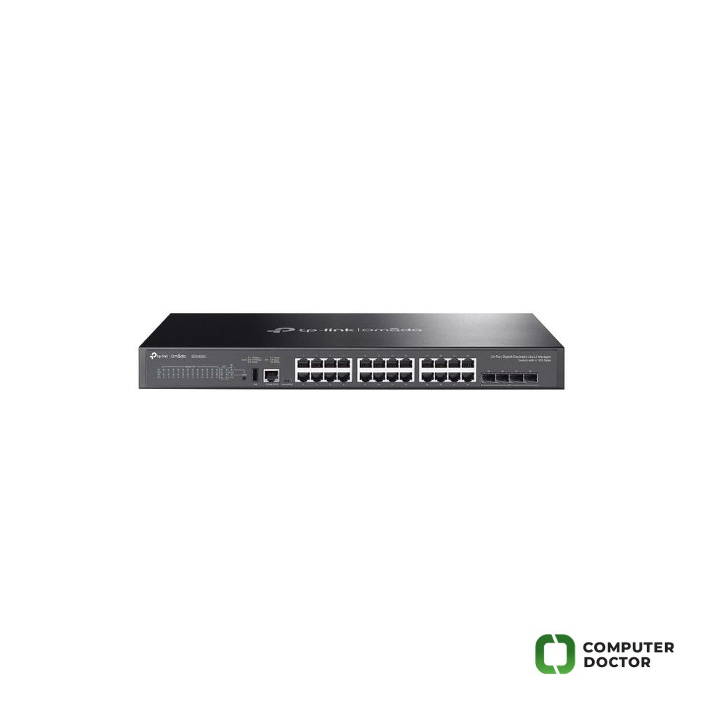 TP-LINK SG5428X Omada 24-Port Gigabit Stackable Lite L3 Managed Switch with 4 10G Slots