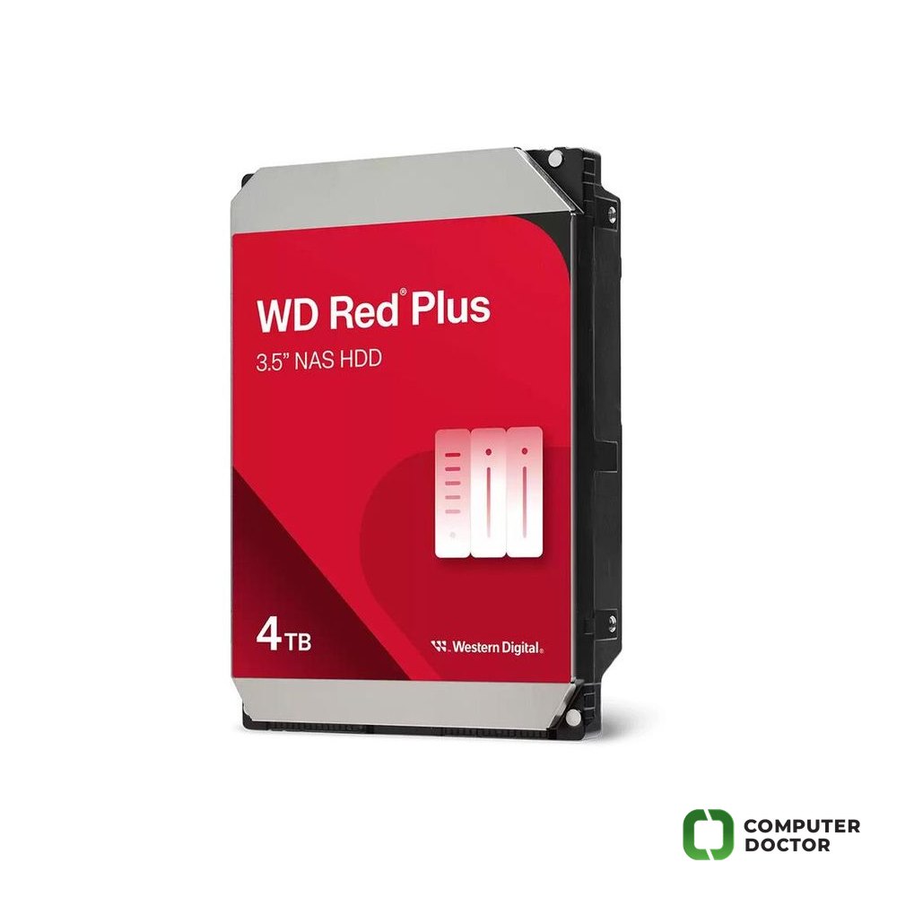 WD RED PLUS NAS HDD 4TB, 3.5", 5400 rpm, 128MB cache, up to 180MB/s transfer rate