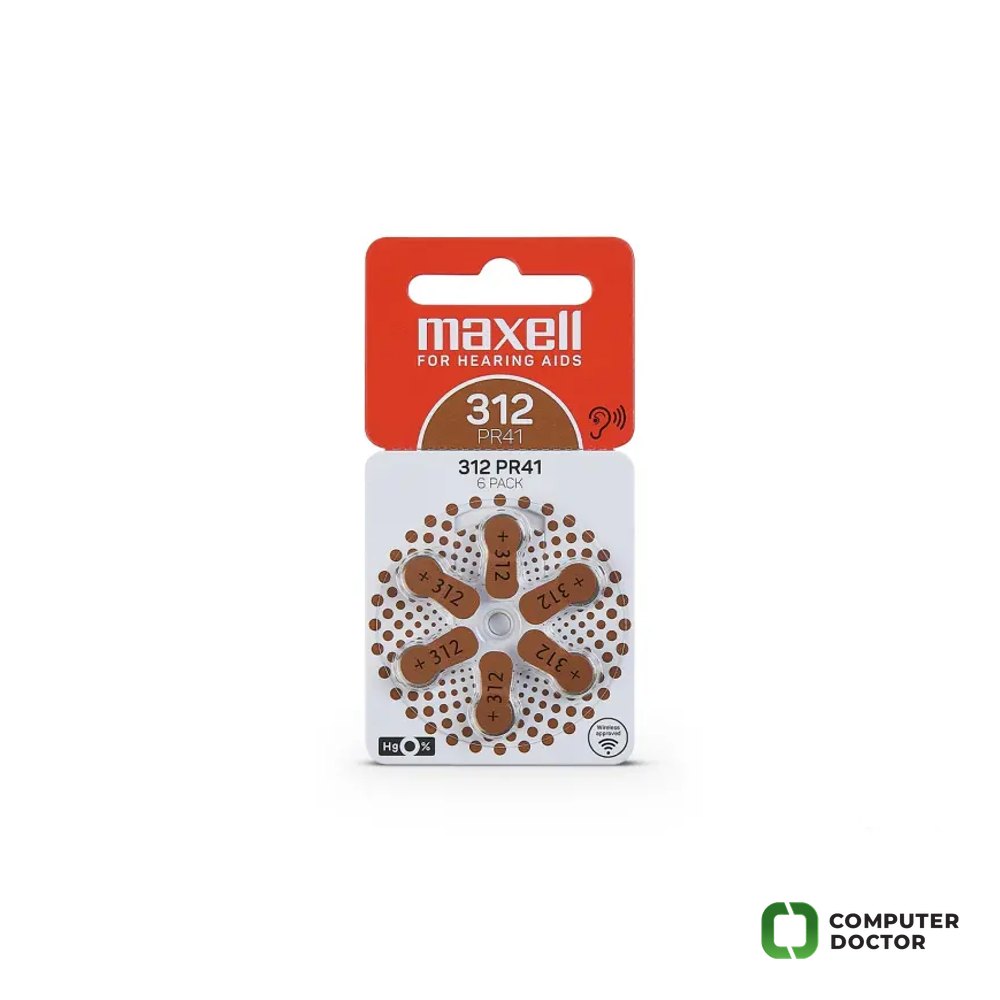 Maxell Battery PR41 312 1/6