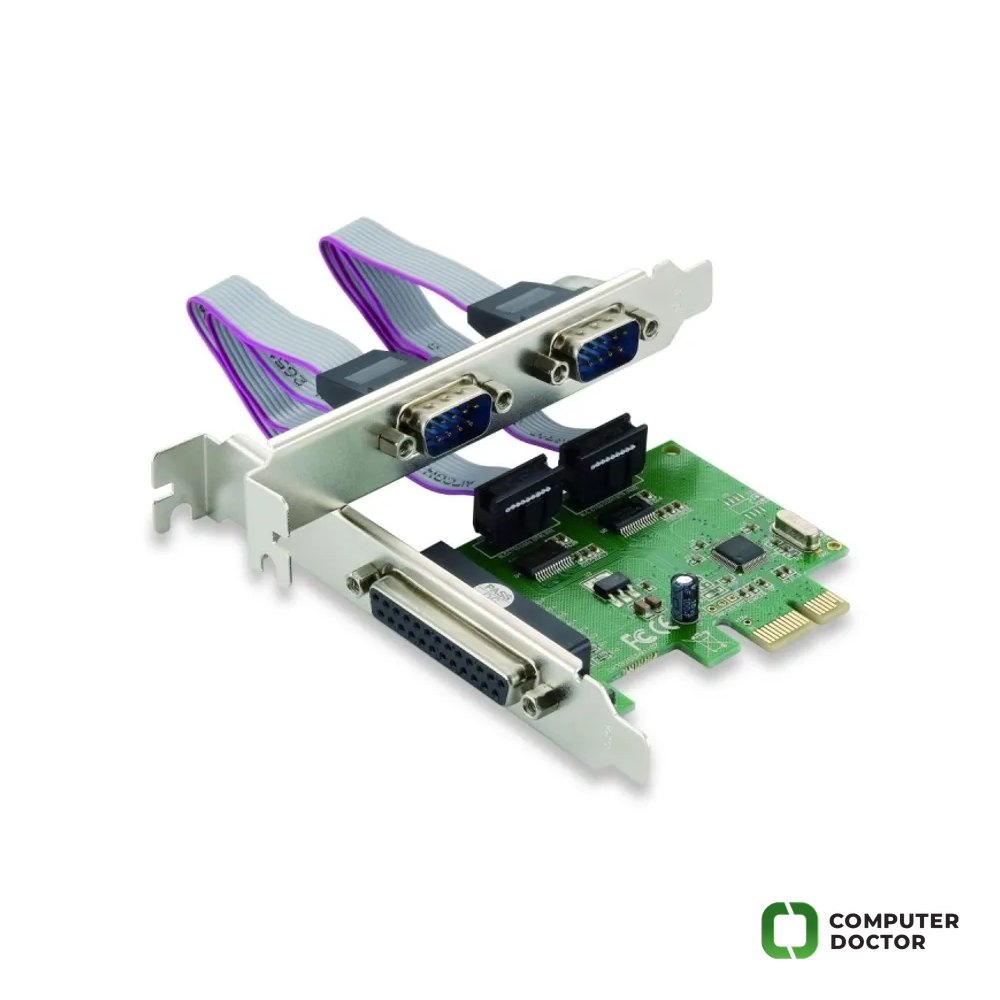 E-GREEN PCI Express kontroler 2 port Serial RS232 DB-9 +1 port Paralel + Low profile bracket
