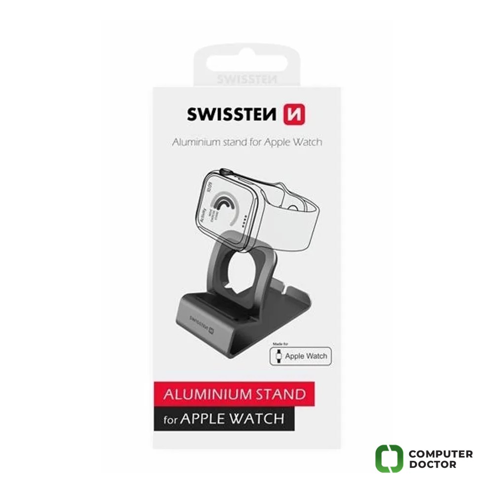 Swissten Aluminium stand for Apple watch, grey