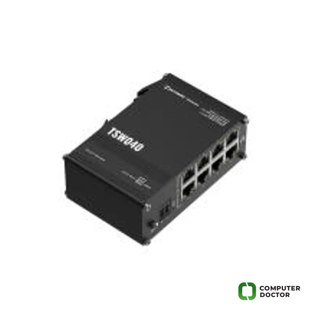 Teltonika Switch TSW040, 8x 10/100 ports, PoE+ (802.3af/at), unmanaged, plug-and-play, industrial design