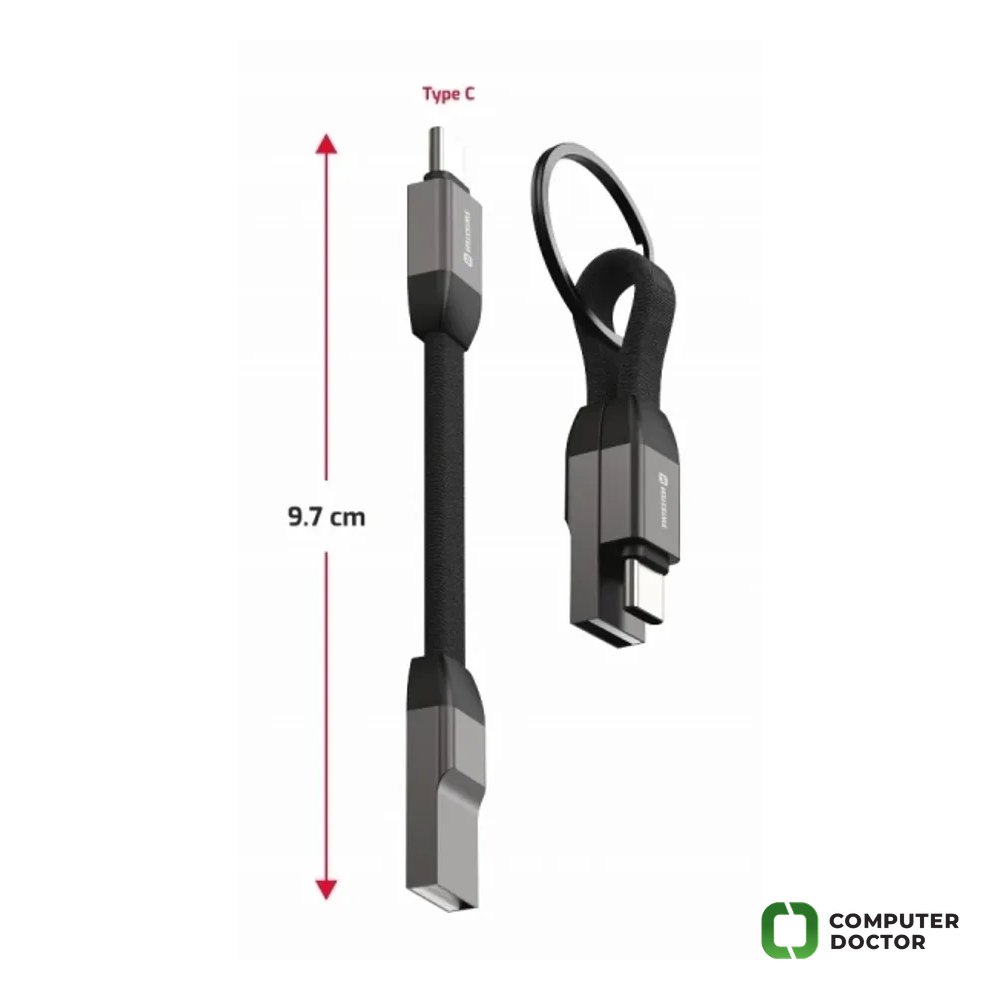 Swissten Kabl Magnetic keychain USB-A/ USB-C 9.7cm